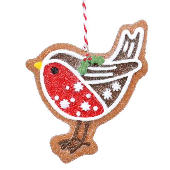 Gisela Graham Gingerbread Robin Resin Tree Decoration